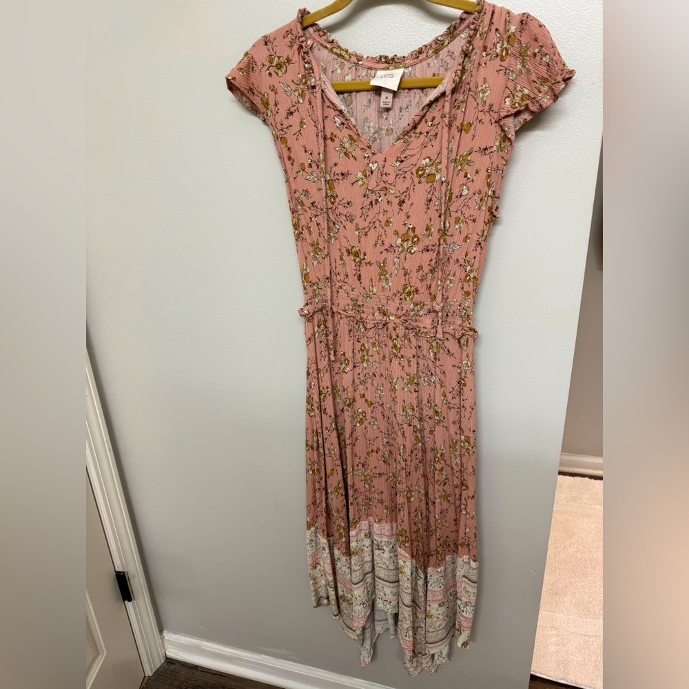 Knox Rose, Size M, Pink with Flower Pattern, Ankle length